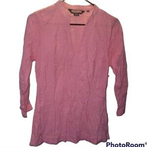 Vineyard Vines Barbie Pink Embroidered Paisley Tunic Coastal Bohemian S